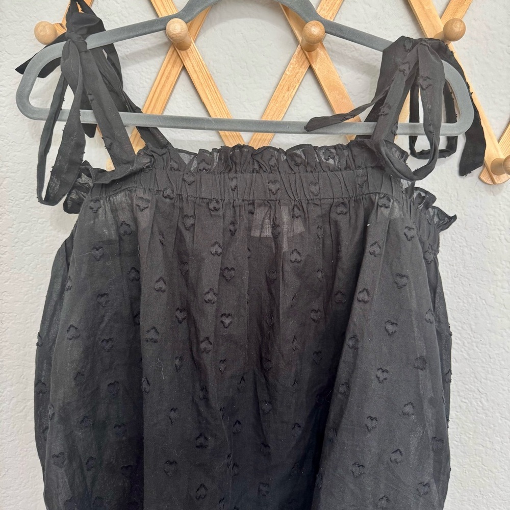 Cleobella Eyelet Black Hearts Organic Cotton Tank Size M - Picture 2 of 6